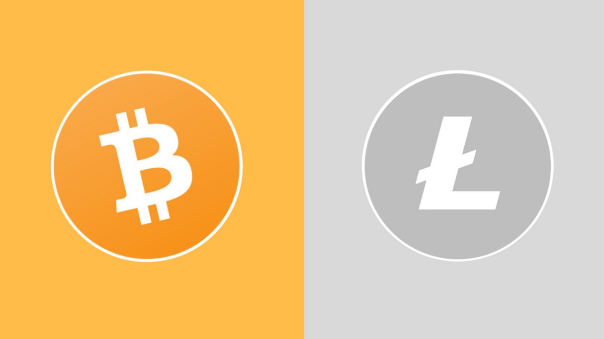 لوگوی بیت کوین در کنار لایت کوین