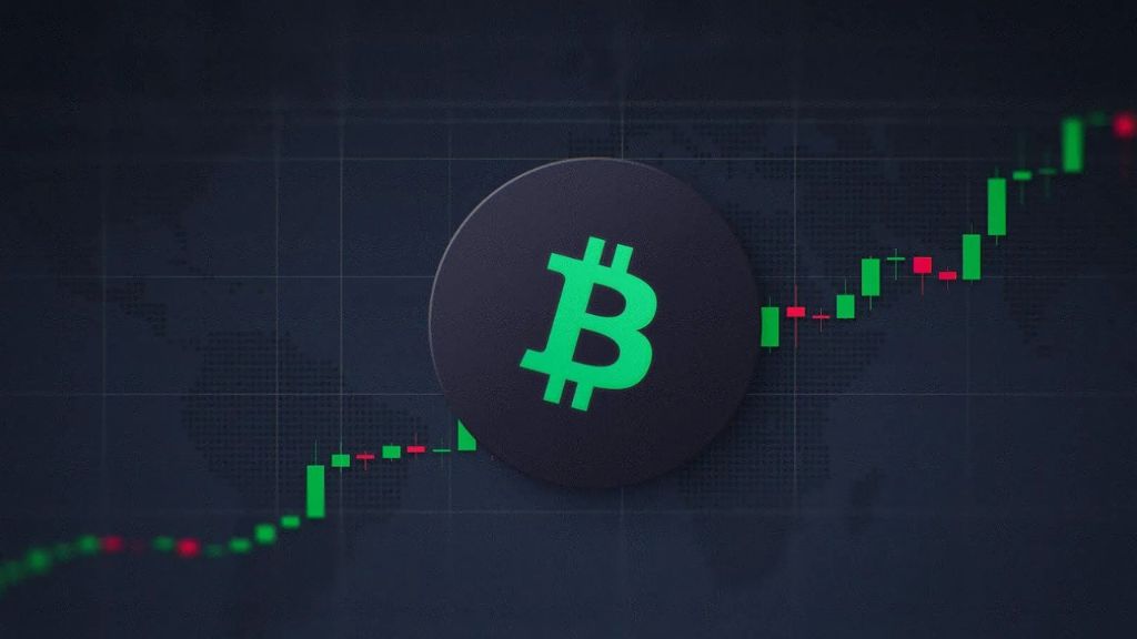 بیت کوین بر روی یک نمودار