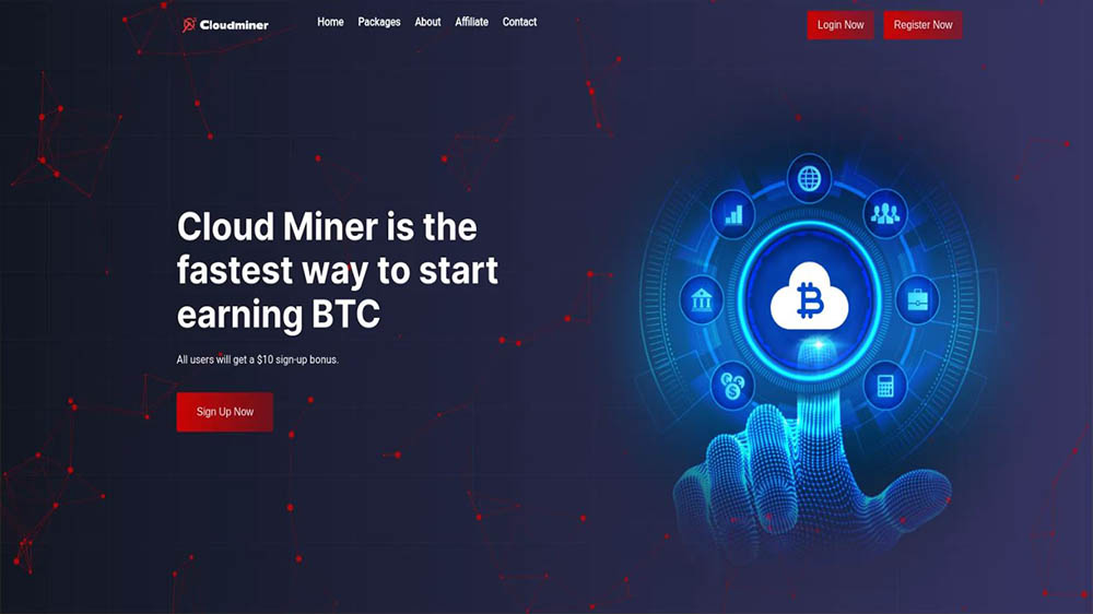 تصویر وبسایت ارز دیجیتال cloudminer