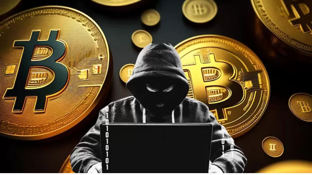 هکر کریپتو با نماد چند رمز ارز در بکگراند آن