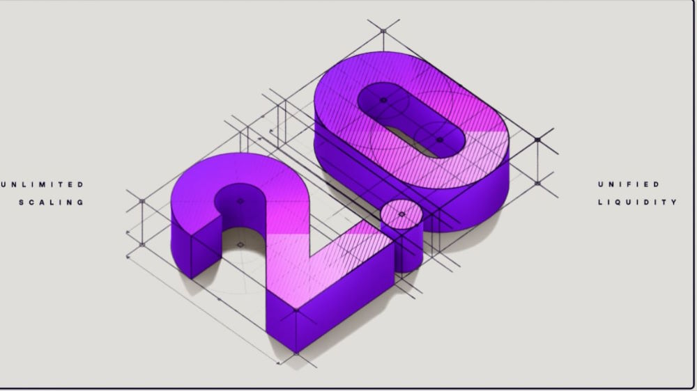 نماد عدد 2.0 به رنگ بنفش