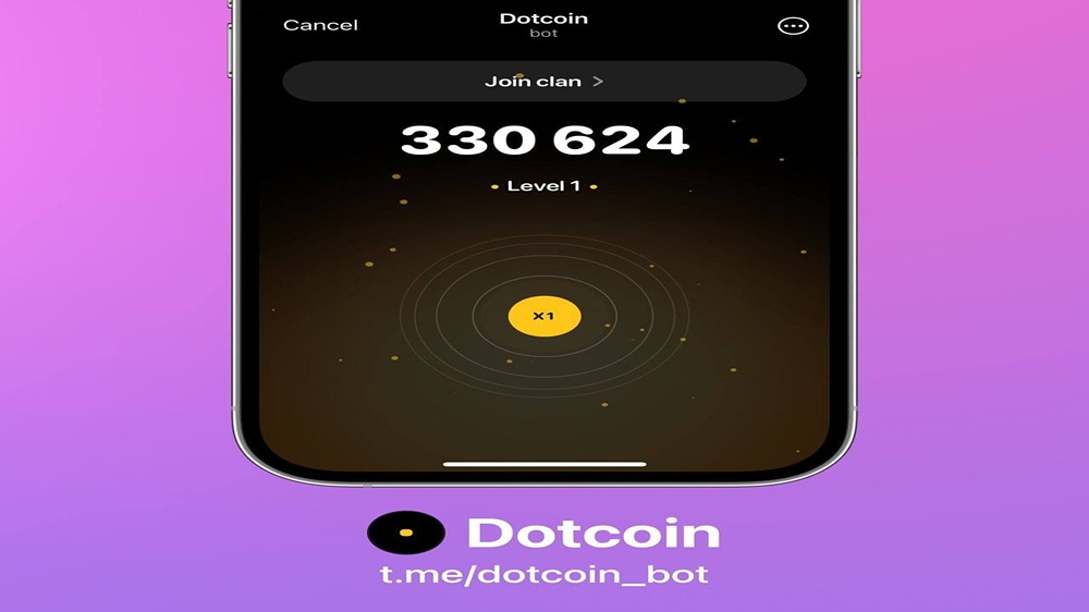 تصویری از صفحهی ربات بازی دات کوین تلگرام