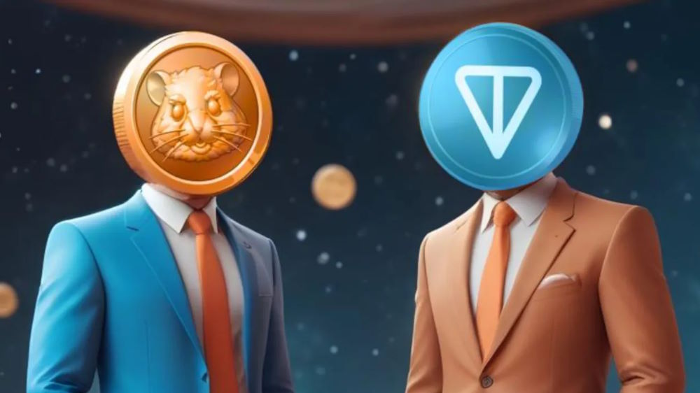 نماد تون کوین و همستر کامبت با کت و شلوار
