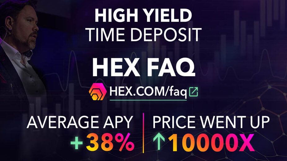 تصویری از سود استیکینگ هگز (HEX) و آدرس وبسایت ان به همراه تصویر یک مرد