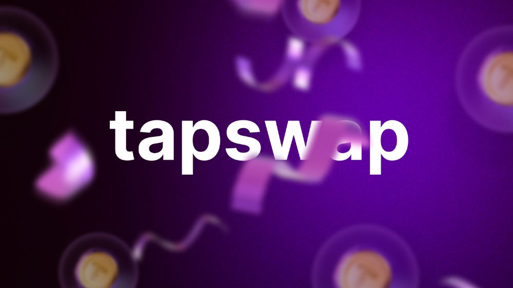 نوشته tapswap پس زمینه بنفش