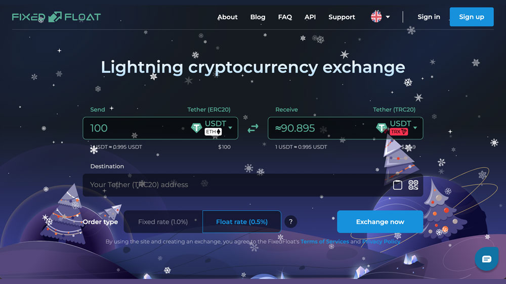 صفحه تبدیل تتر erc20 به trc20 در صرافی فیکسد فلوت