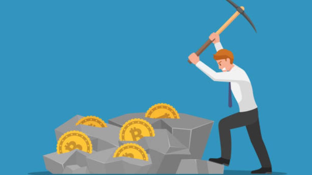 تصویر انتزاعی یک آدم در حال ماینینگ ارز دیجیتال