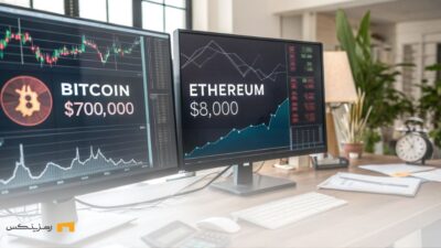 قیمت بیت کوین ۷۰۰ هزار دلار و اتریوم ۸ هزار دلار