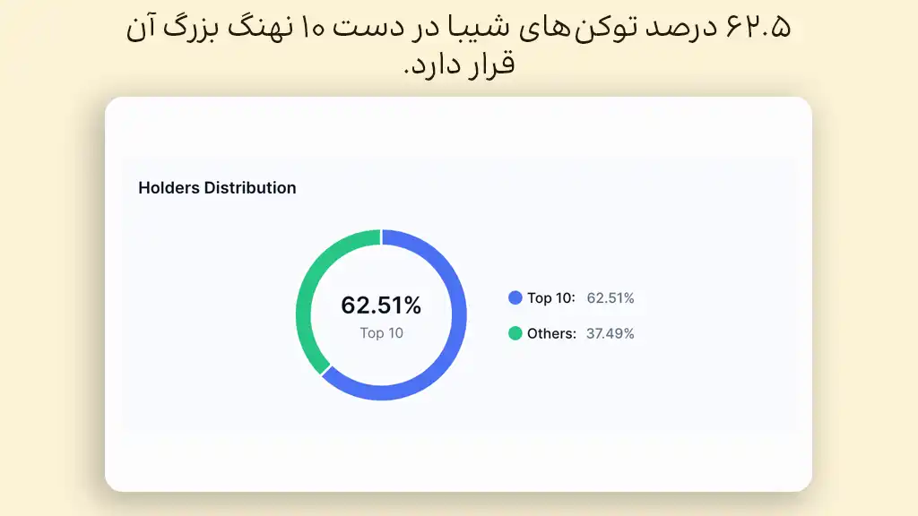 اینفوگرافی و نمودار توزیع توکن‌های شیبا در دست نهنگ‌ها - تحلیل آنچین شیبا