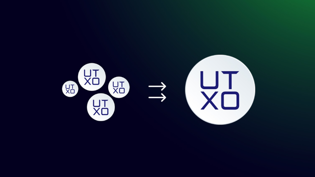 مدیریت و یکپارچهسازی UTXOها به معنای تبدیل چند UTXO کوچک به یک UTXO واحد برای مدیریت بهتر آن است.