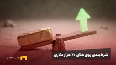 تصویر مفهومی الاکلنگ با شمش طلای ترکخورده و فلش سبز صعودی